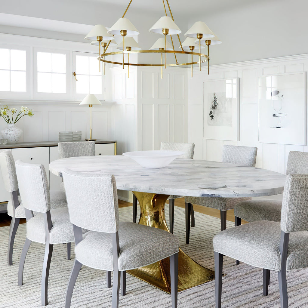 Hackney Chandelier Tissu Laiton Industriel Vintage Grand - Neutralighting
