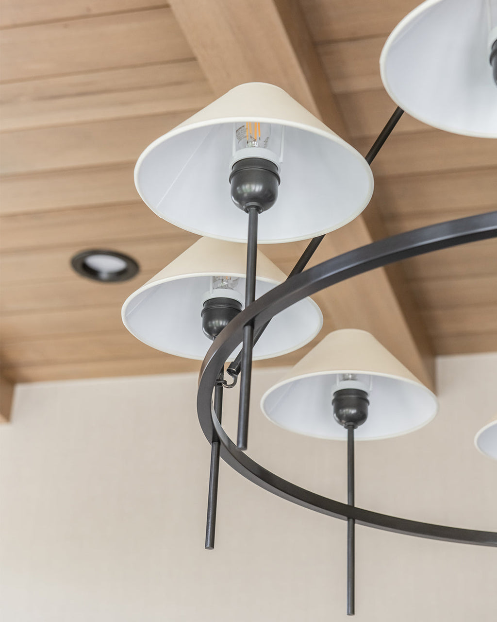 Hackney Chandelier Tissu Laiton Industriel Vintage Grand - Neutralighting