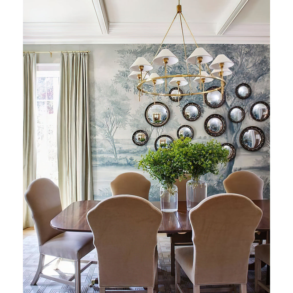 Hackney Chandelier Tissu Laiton Industriel Vintage Grand - Neutralighting
