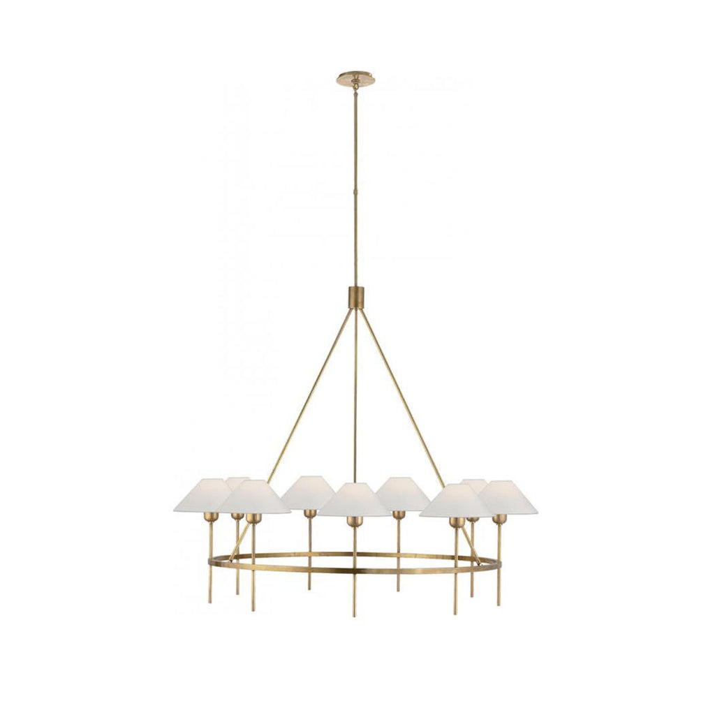 Hackney Chandelier Tissu Laiton Industriel Vintage Grand - Neutralighting