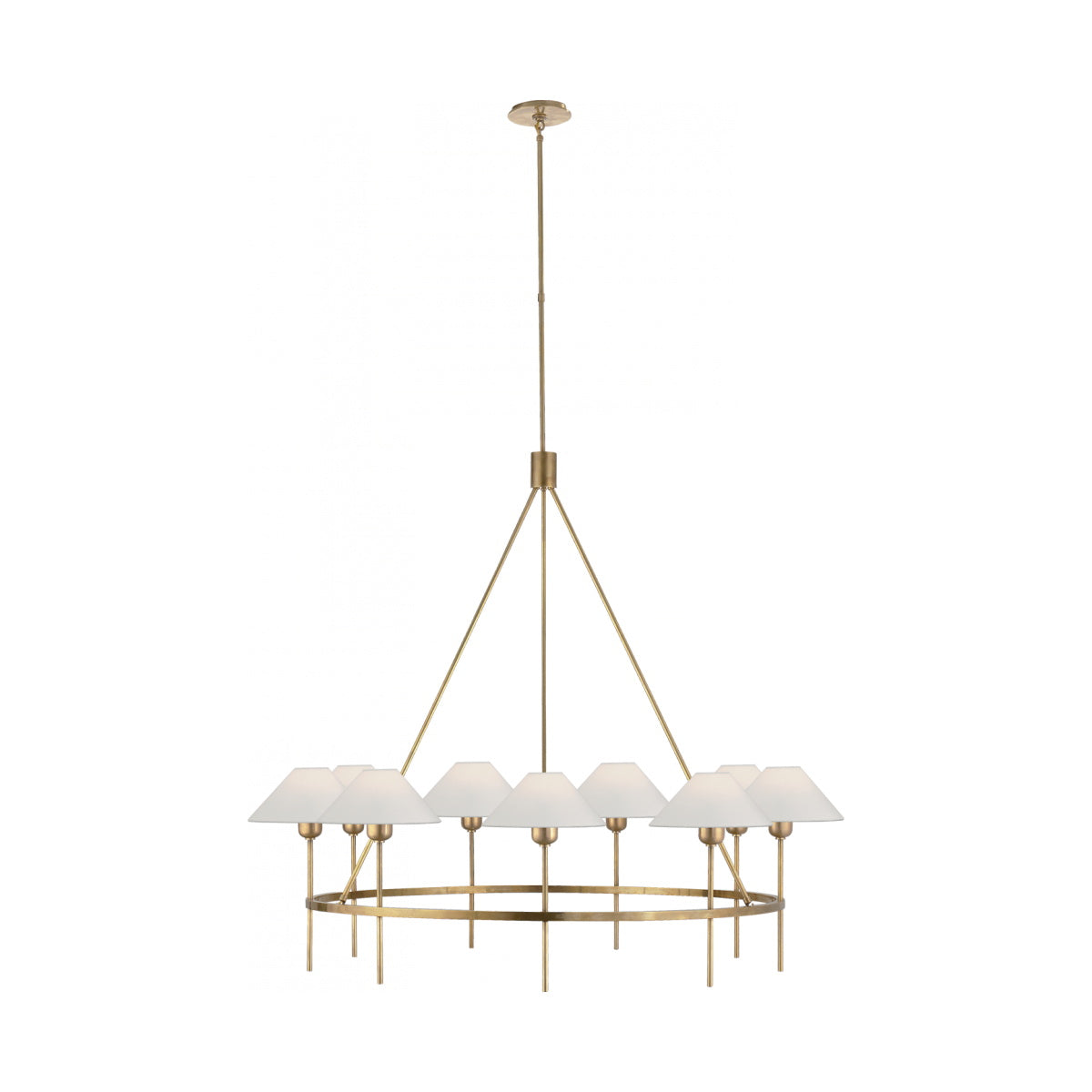 Hackney Chandelier Tissu Laiton Industriel Vintage Grand - Neutralighting