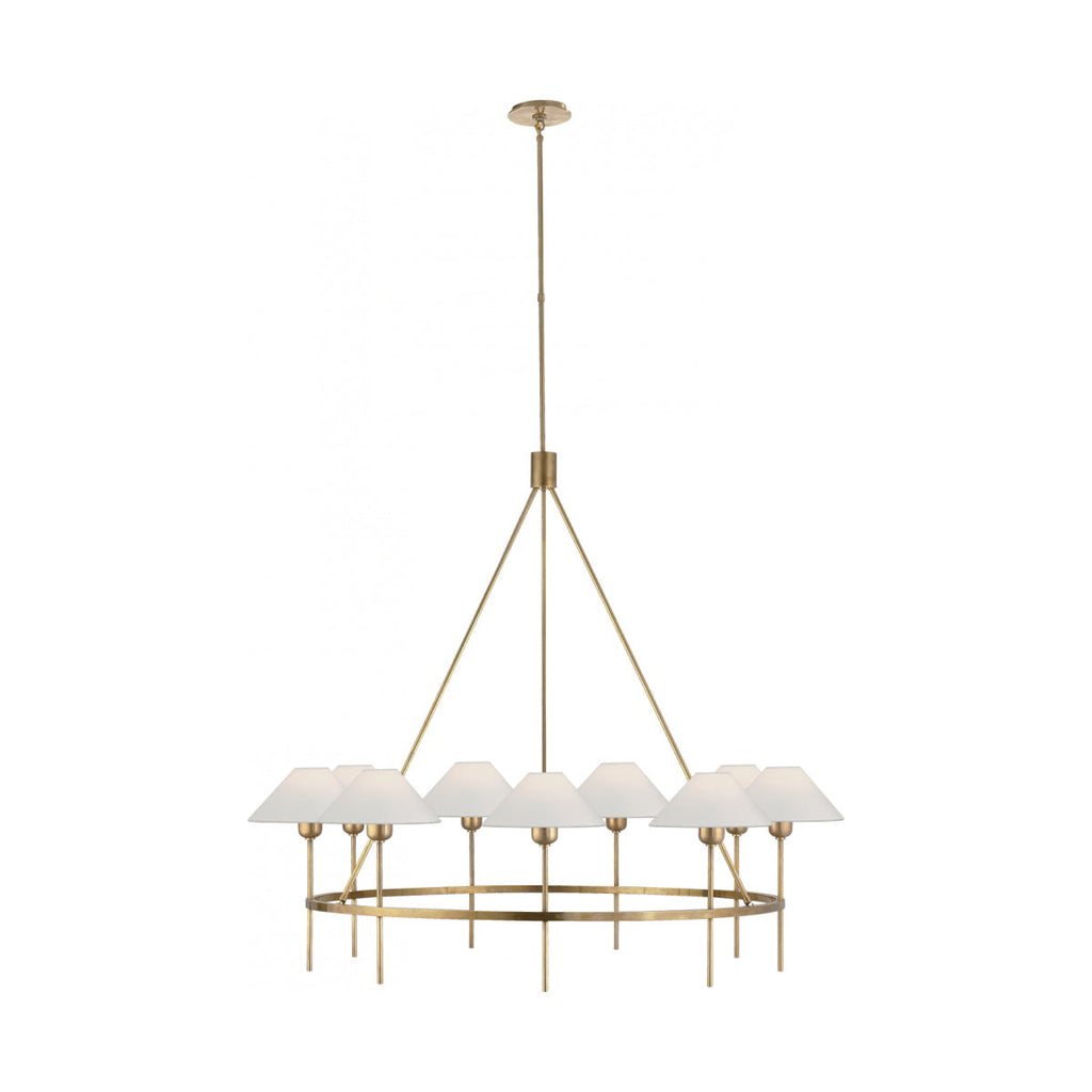 Hackney Chandelier Tissu Laiton Industriel Vintage Grand - Neutralighting