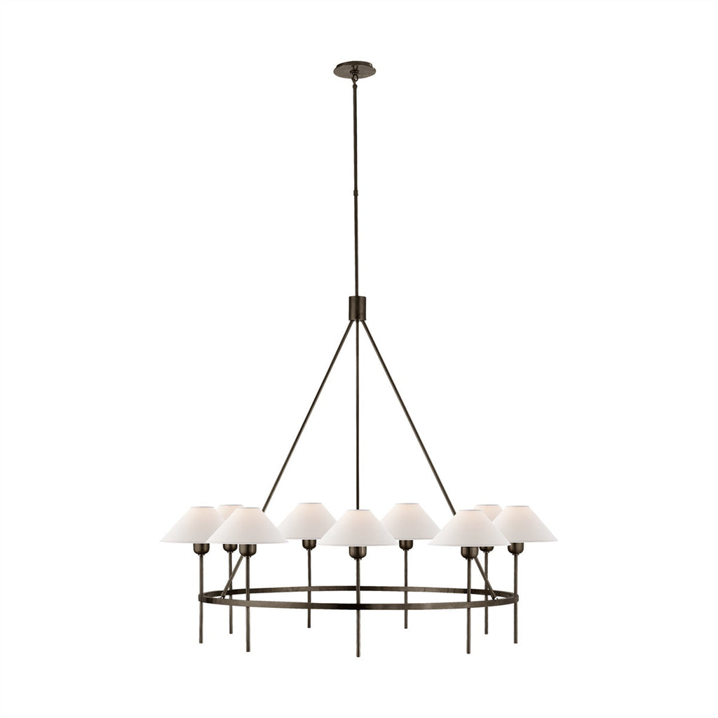 Hackney Chandelier Tissu Laiton Industriel Vintage Grand - Neutralighting