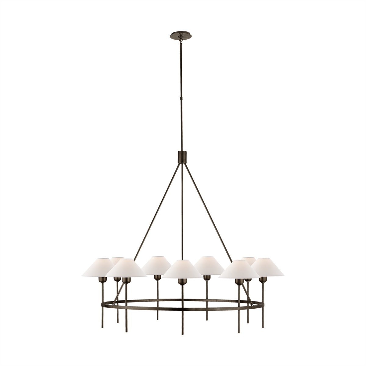 Hackney Chandelier Tissu Laiton Industriel Vintage Grand - Neutralighting
