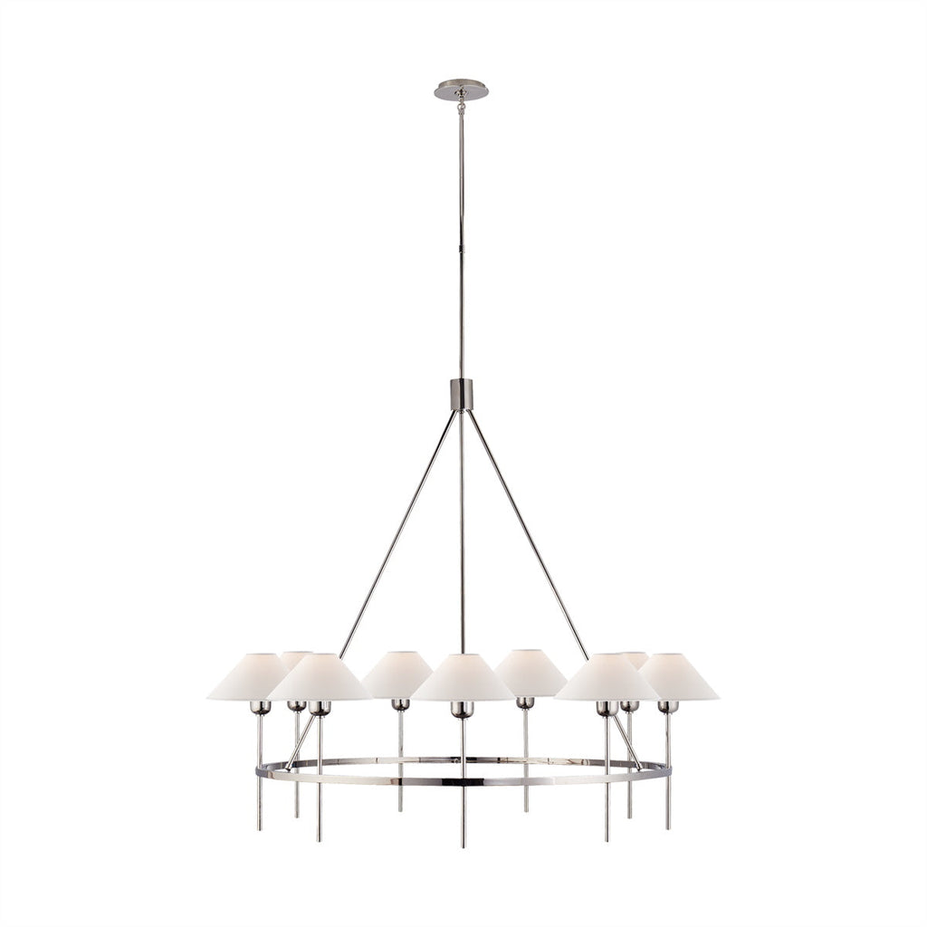 Hackney Chandelier Tissu Laiton Industriel Vintage Grand - Neutralighting