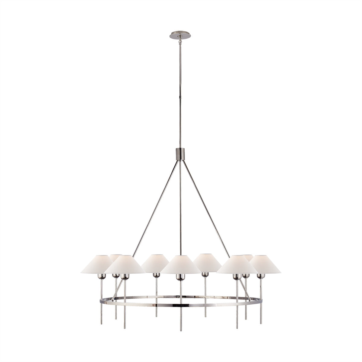 Hackney Chandelier Tissu Laiton Industriel Vintage Grand - Neutralighting
