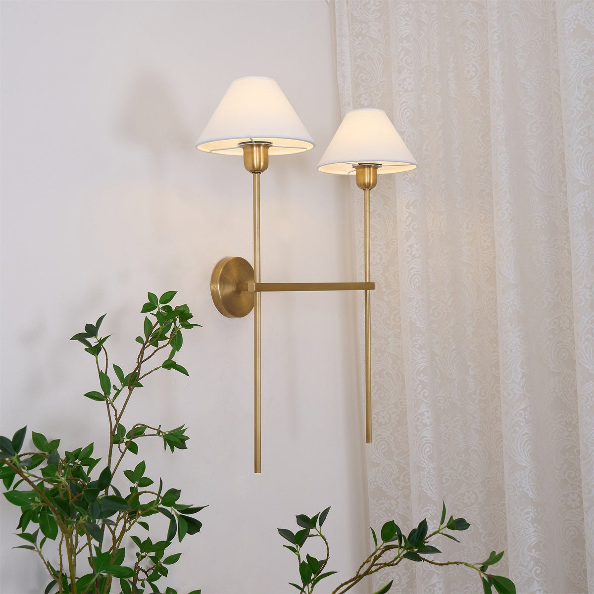 Zosilara Applique Murale Tissu Laiton Industriel Vintage - Neutralighting