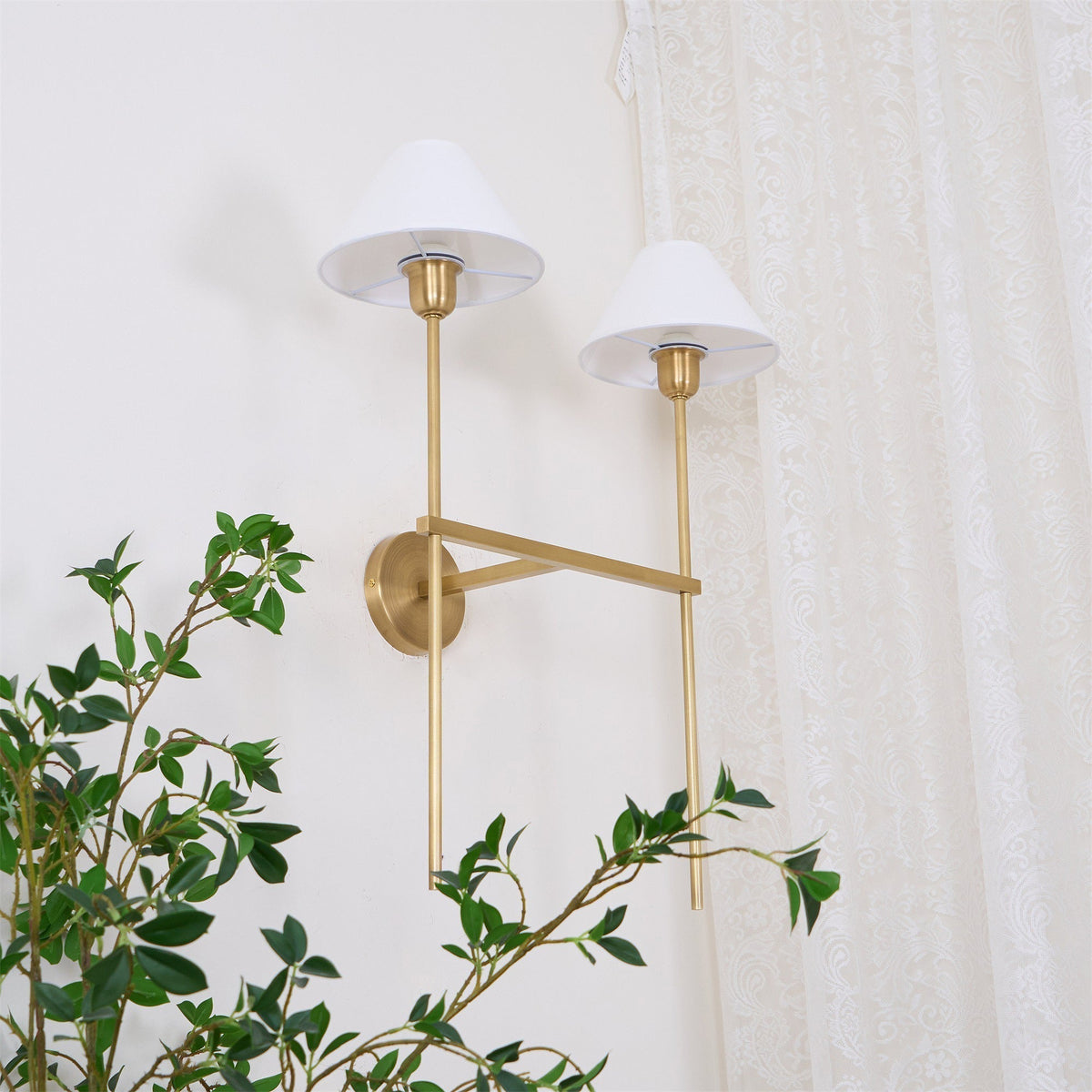 Zosilara Applique Murale Tissu Laiton Industriel Vintage - Neutralighting