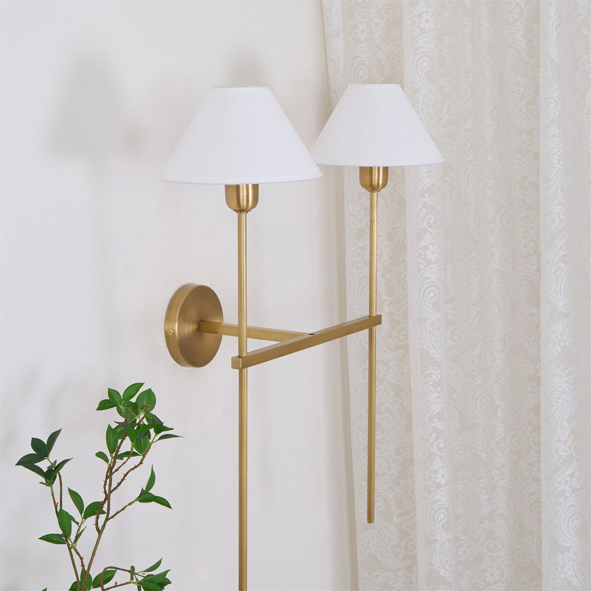 Zosilara Applique Murale Tissu Laiton Industriel Vintage - Neutralighting