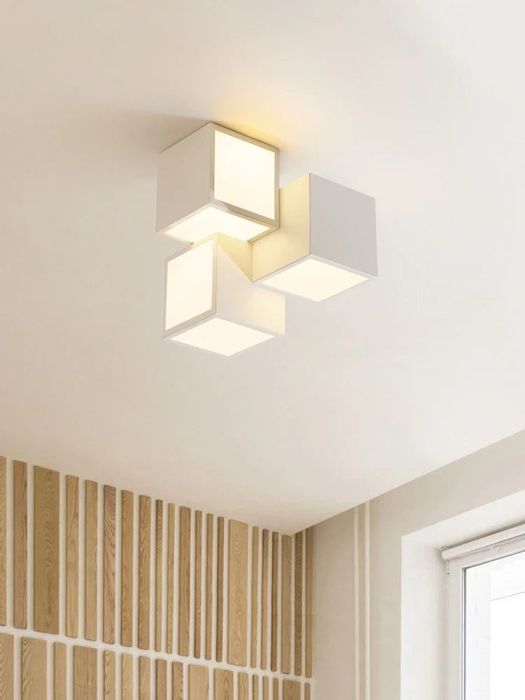 Plafonnier carré créatif lumières led modernes décoration simple lustre luminaire Valentine Galbe - Une Silhouette Graphique Affirmée