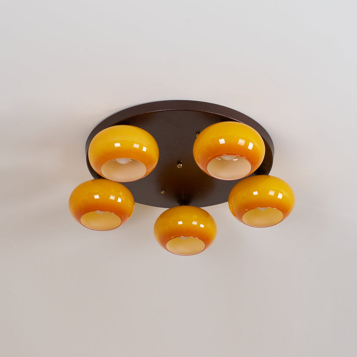 Aurevo Plafonnier 5 Lumières Verre Ambre - Neutralighting