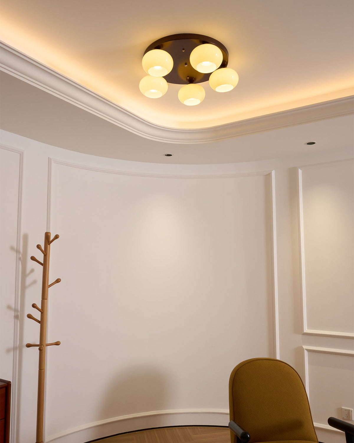 Aurevo Plafonnier 5 Lumières Verre Ambre - Neutralighting