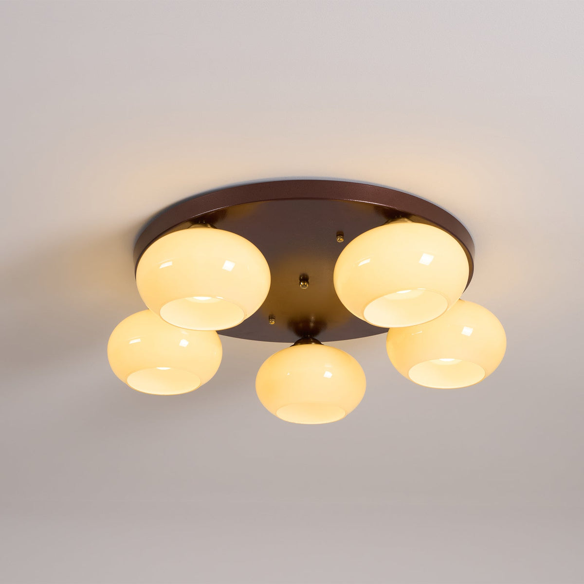 Aurevo Plafonnier 5 Lumières Verre Ambre - Neutralighting
