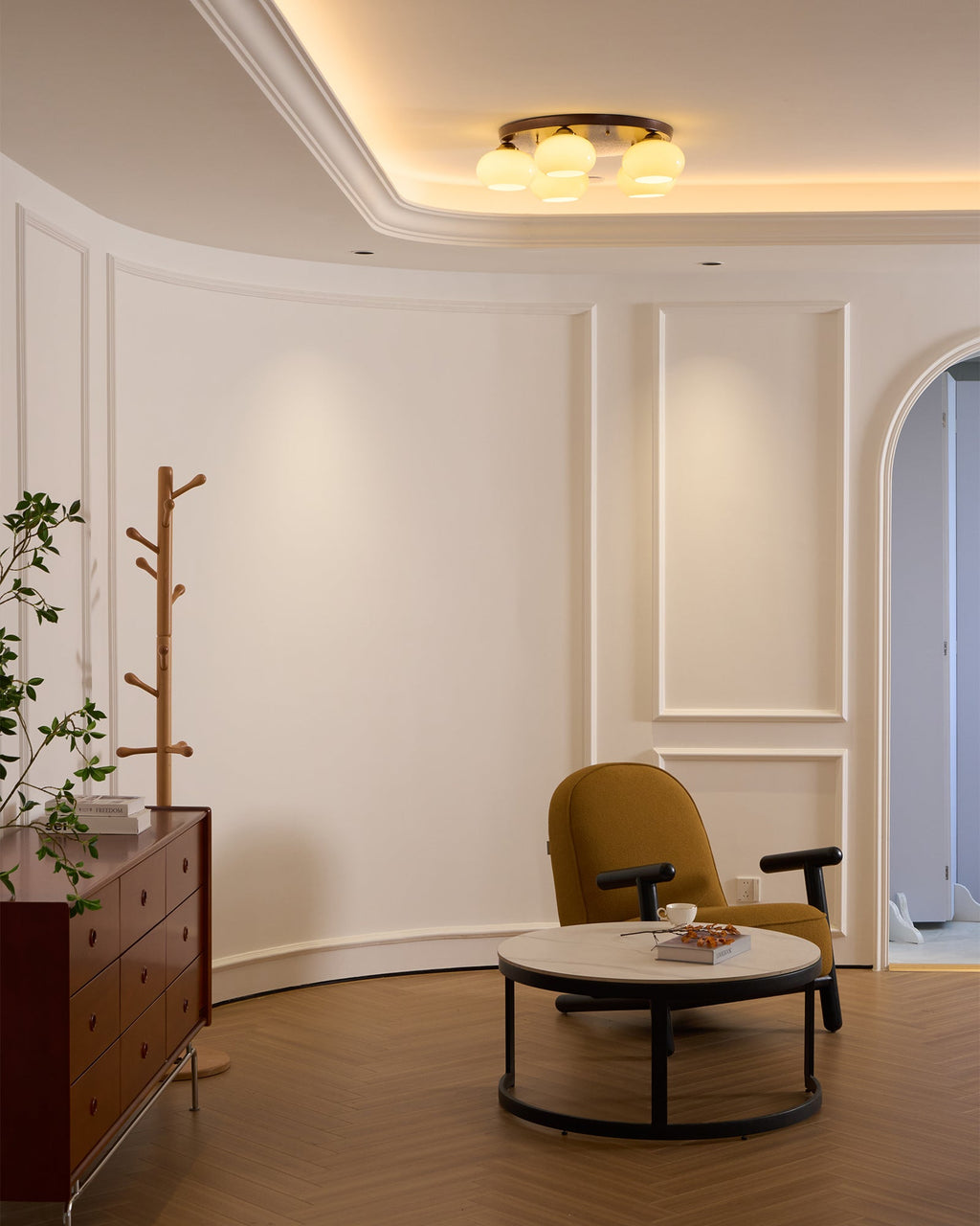 Aurevo Plafonnier 5 Lumières Verre Ambre - Neutralighting