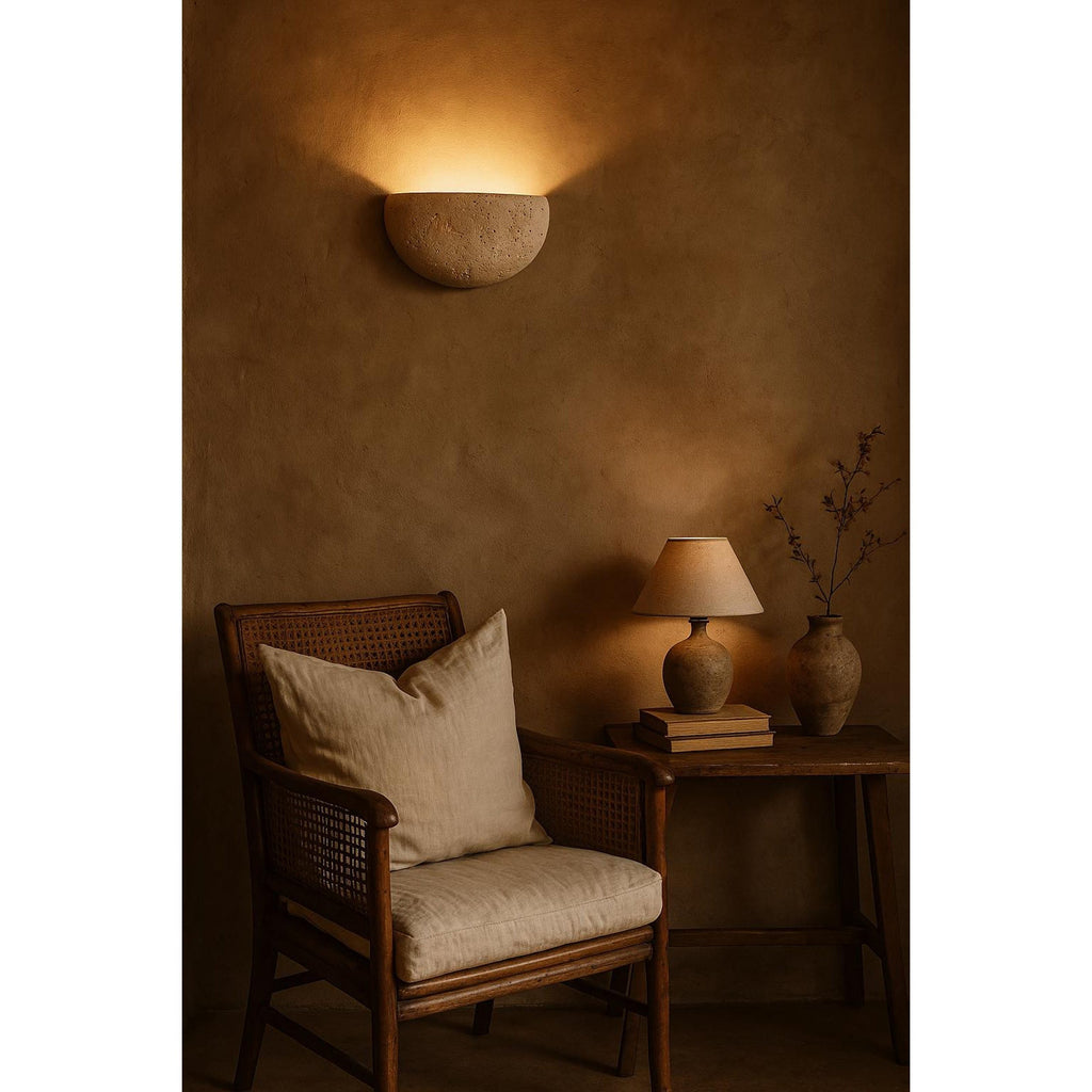 Cuvenarae Applique Murale Travertin Lune Minimaliste - Neutralighting