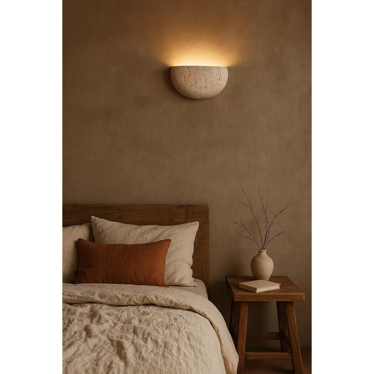 Cuvenarae Applique Murale Travertin Lune Minimaliste - Neutralighting