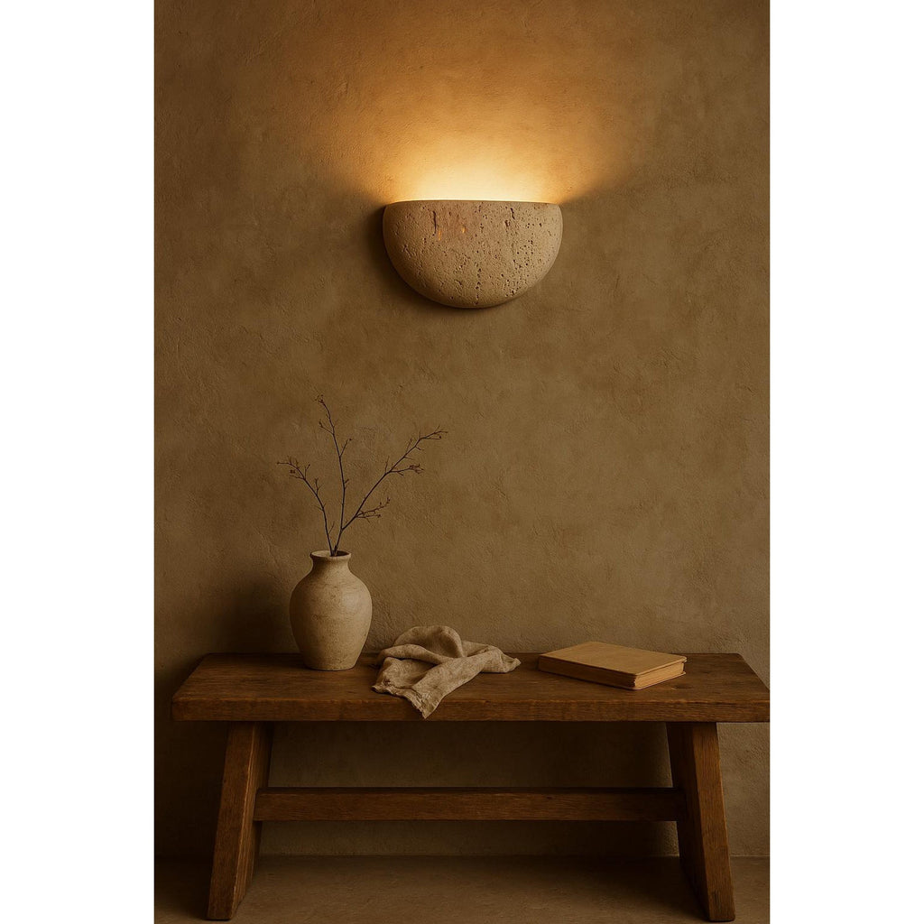 Cuvenarae Applique Murale Travertin Lune Minimaliste - Neutralighting