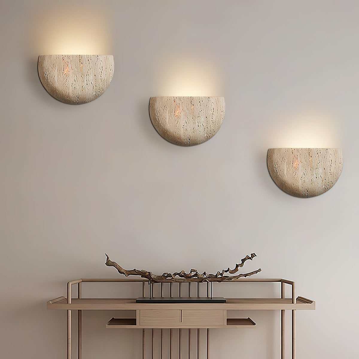 Cuvenarae Applique Murale Travertin Lune Minimaliste - Neutralighting