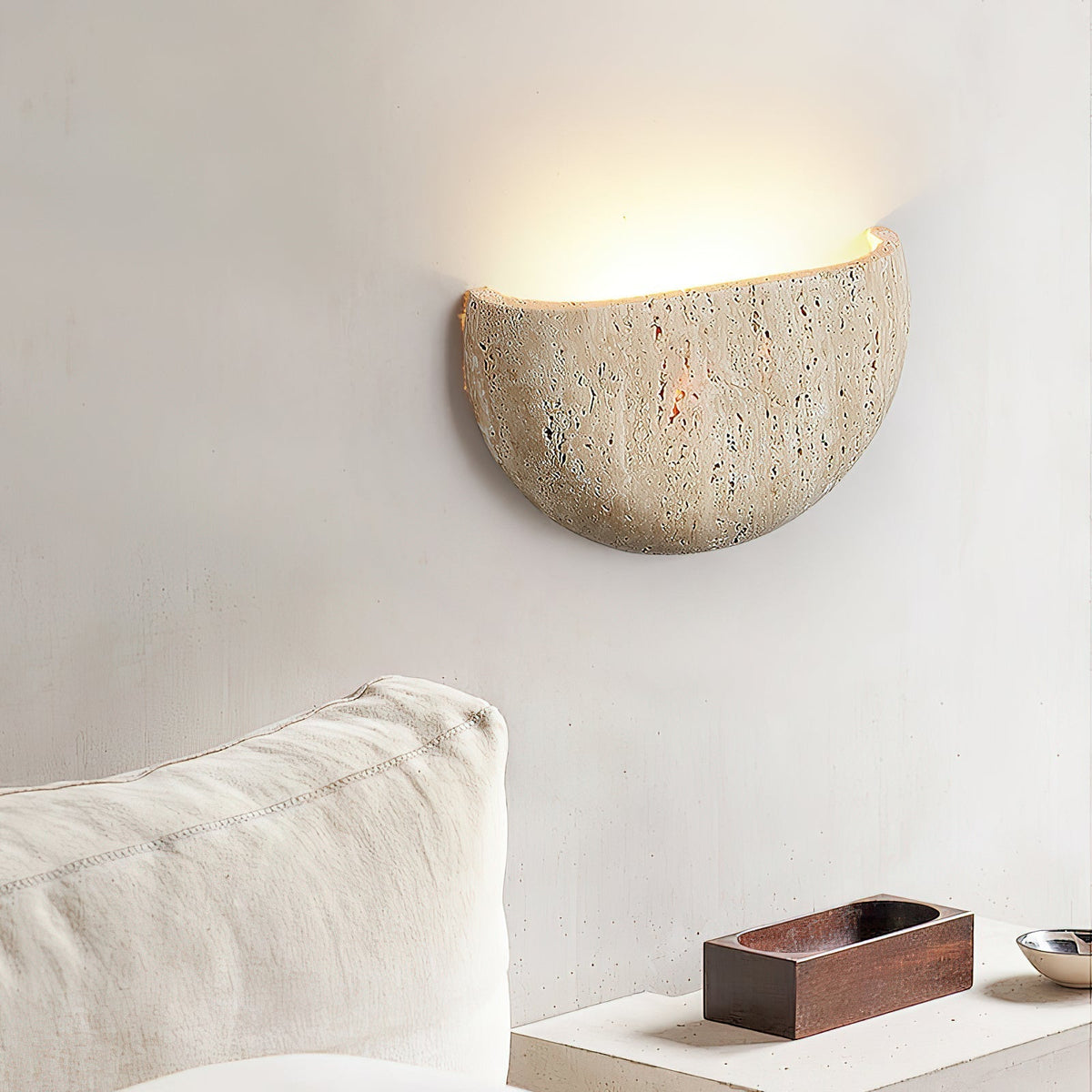 Cuvenarae Applique Murale Travertin Lune Minimaliste - Neutralighting
