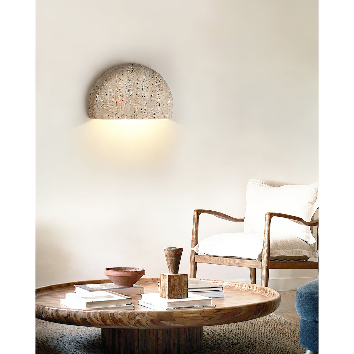 Cuvenarae Applique Murale Travertin Lune Minimaliste - Neutralighting
