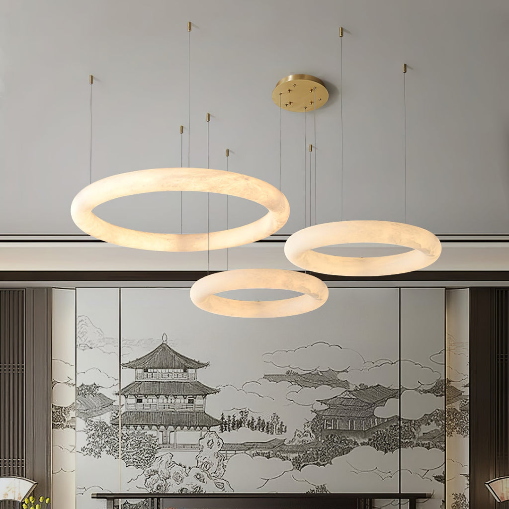 Erzorila Suspension Circulaire en Albâtre - Neutralighting