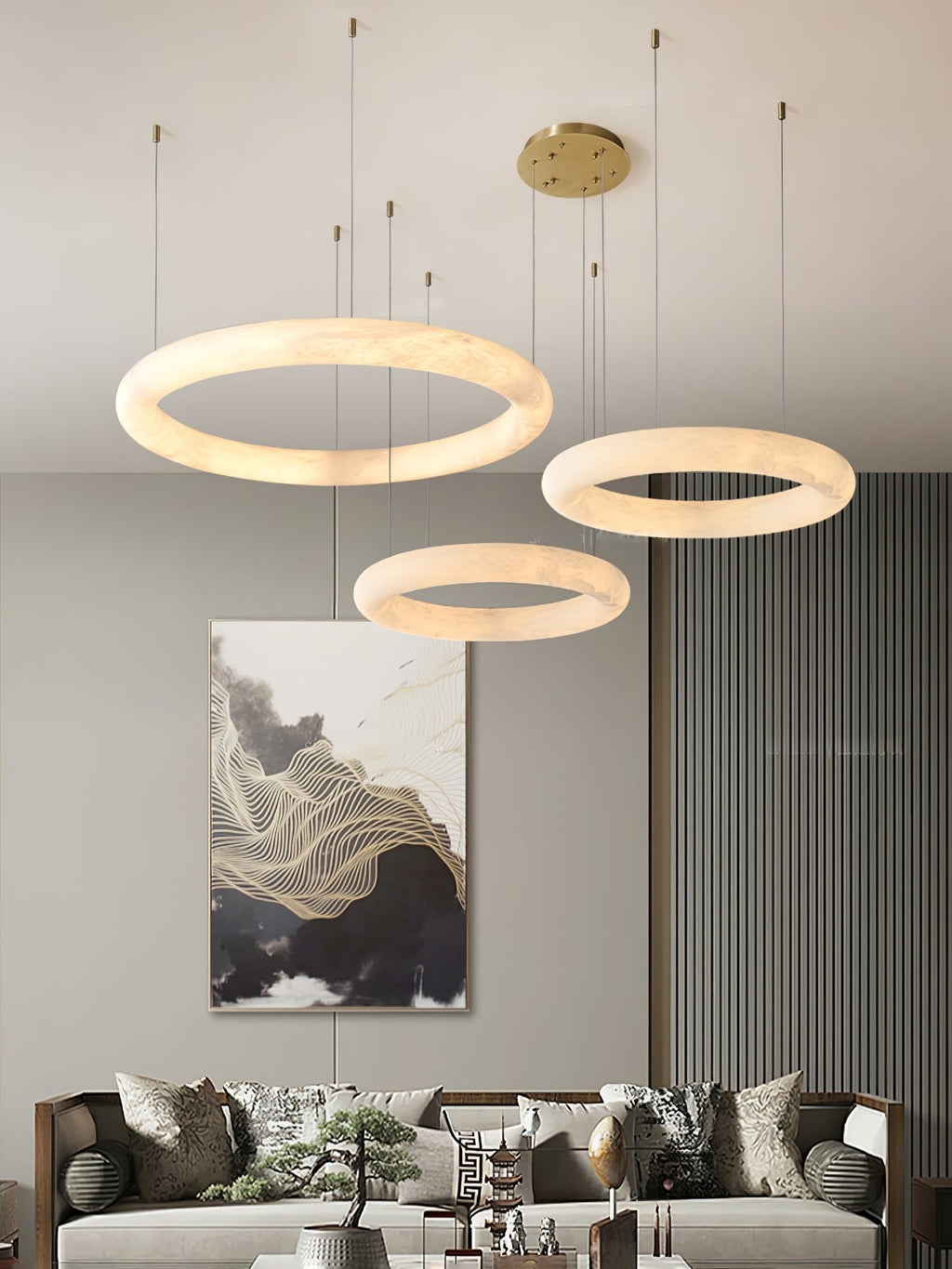 Erzorila Suspension Circulaire en Albâtre - Neutralighting