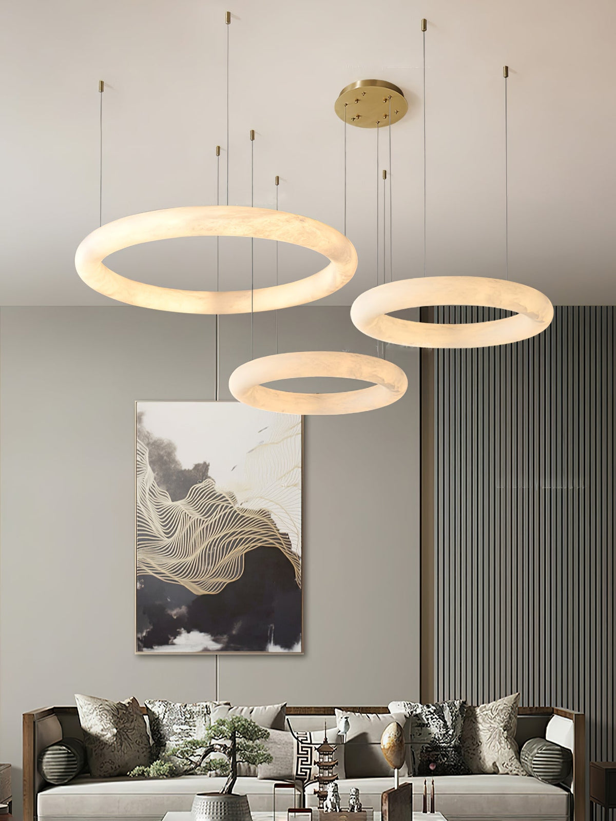 Erzorila Suspension Circulaire en Albâtre - Neutralighting
