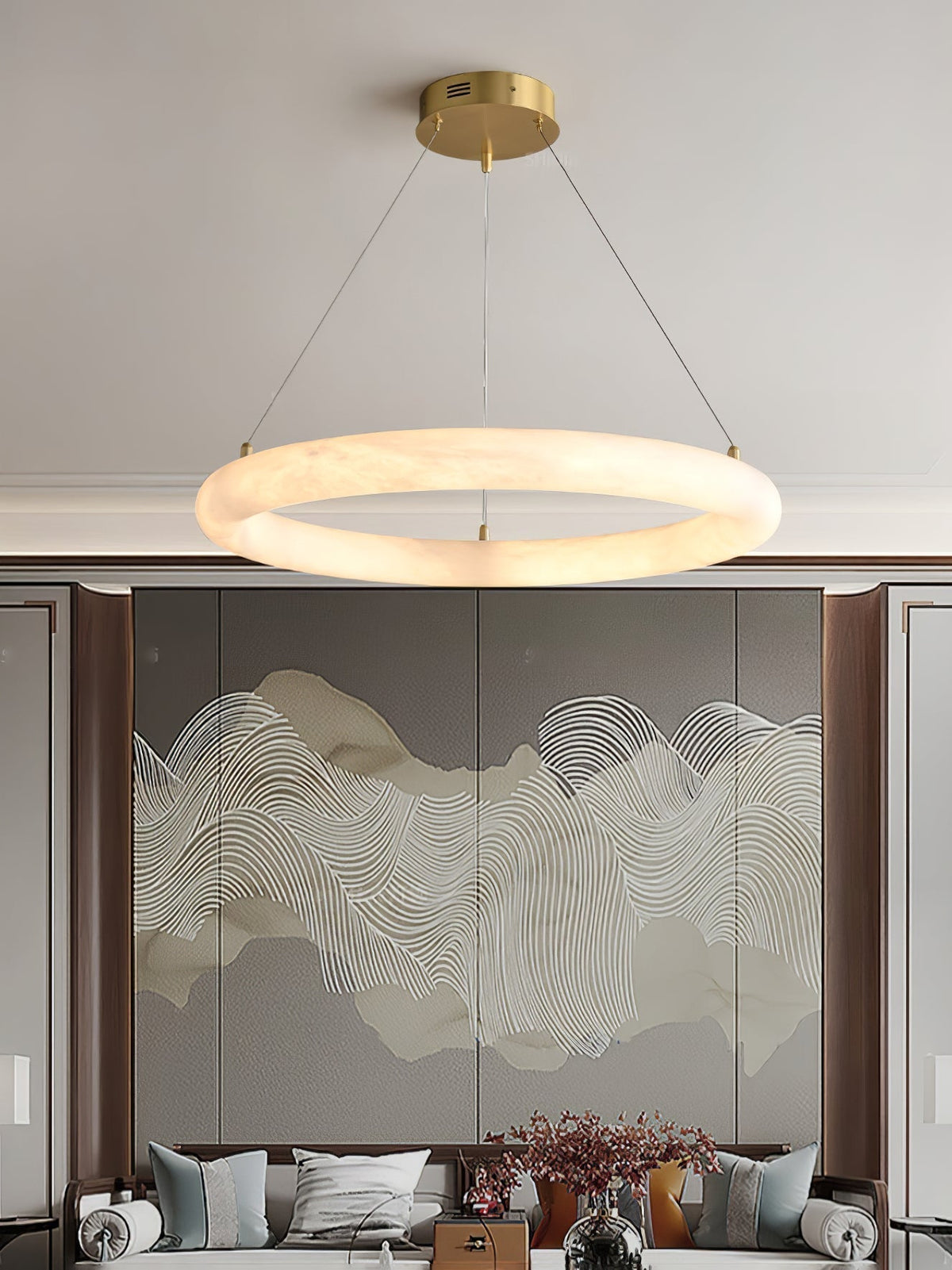 Erzorila Suspension Circulaire en Albâtre - Neutralighting