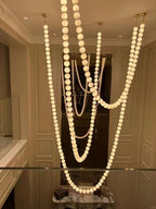PearlCascade Lustre Perlé en Verre - Neutralighting