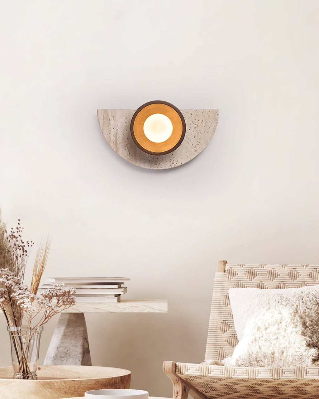 Mylaean Applique Murale Géométrique en Travertin - Neutralighting