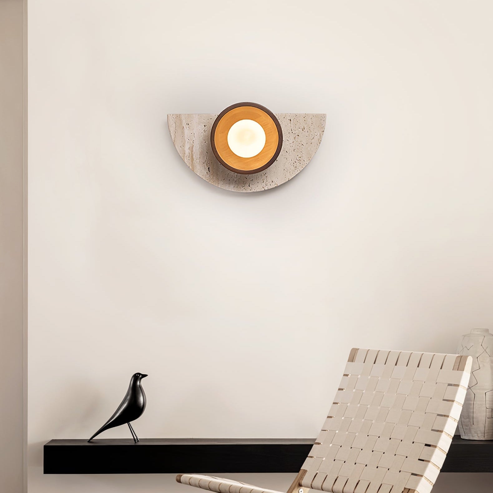 Mylaean Applique Murale Géométrique en Travertin - Neutralighting
