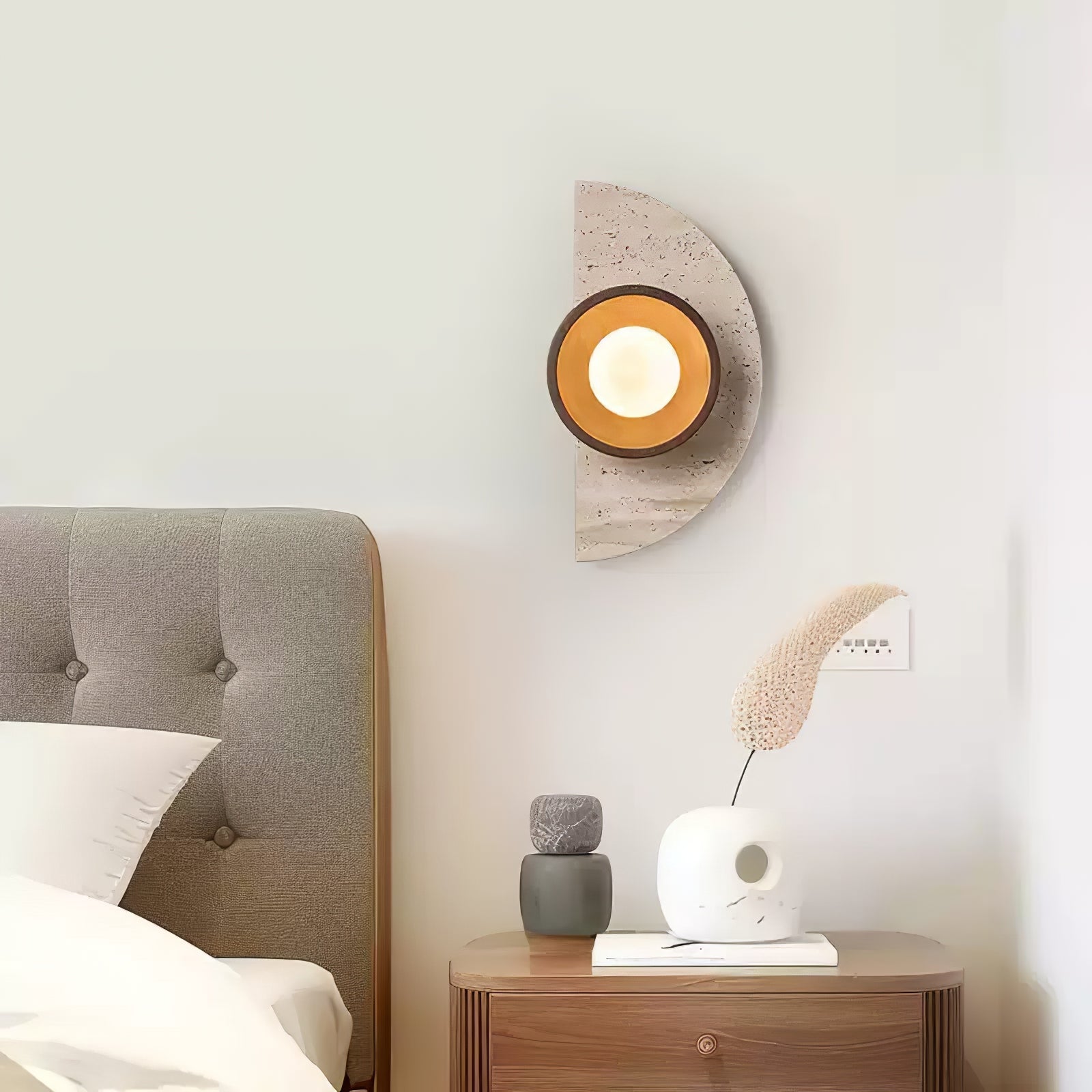 Mylaean Applique Murale Géométrique en Travertin - Neutralighting