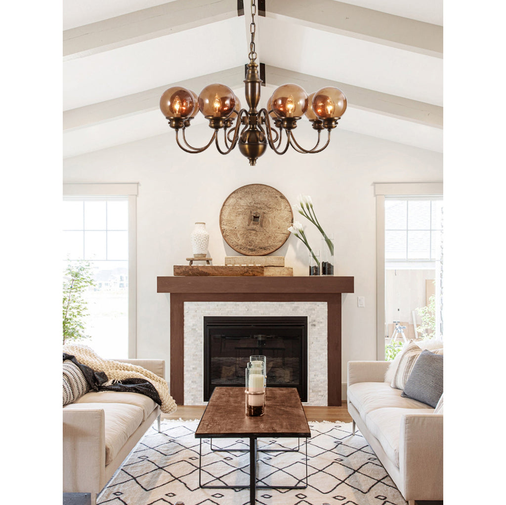 Ciphaen Chandelier Laiton Verre Luxe Postmoderne - Neutralighting