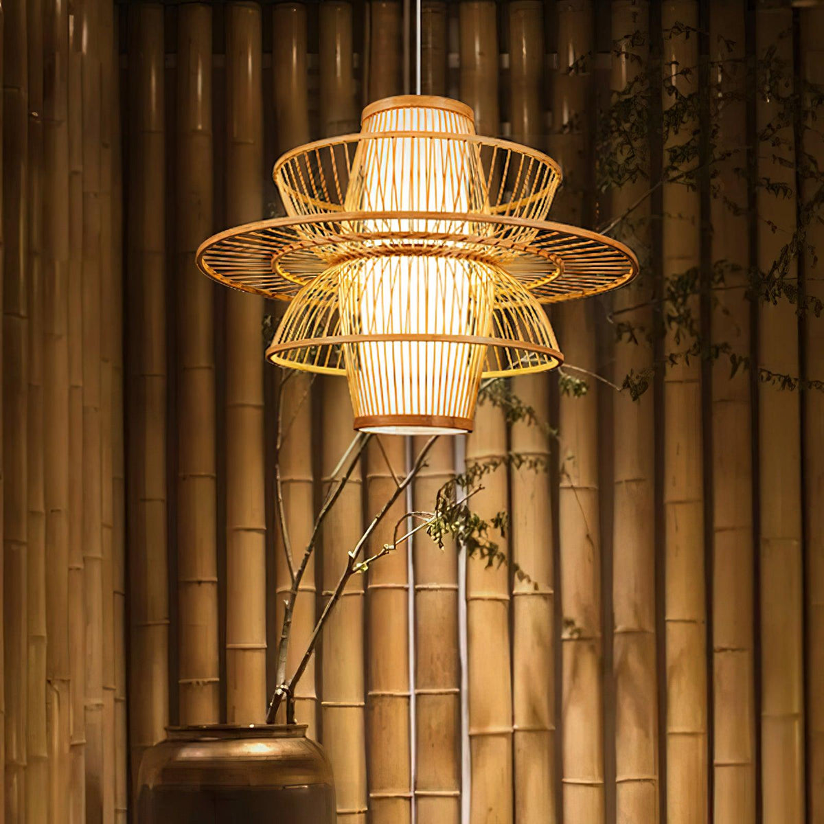 Covarir Lampe Suspension en Bambou Sigyn Fait Main - Neutralighting