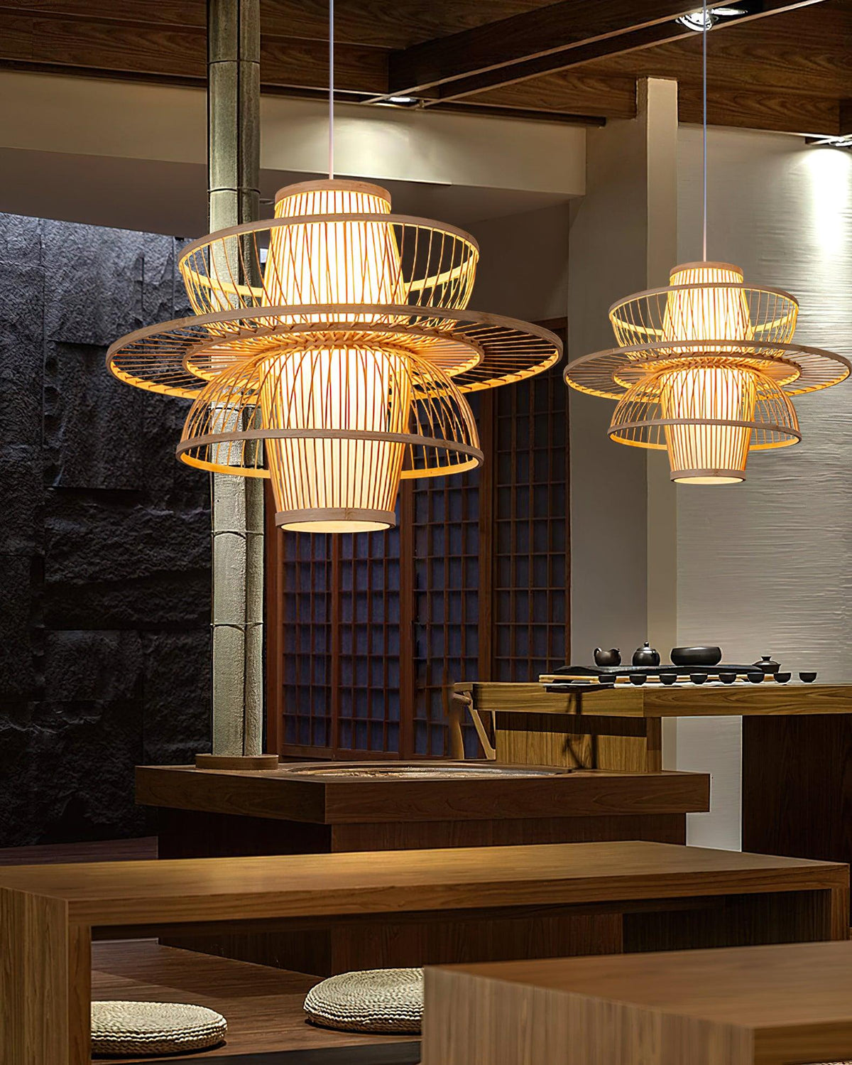 Covarir Lampe Suspension en Bambou Sigyn Fait Main - Neutralighting