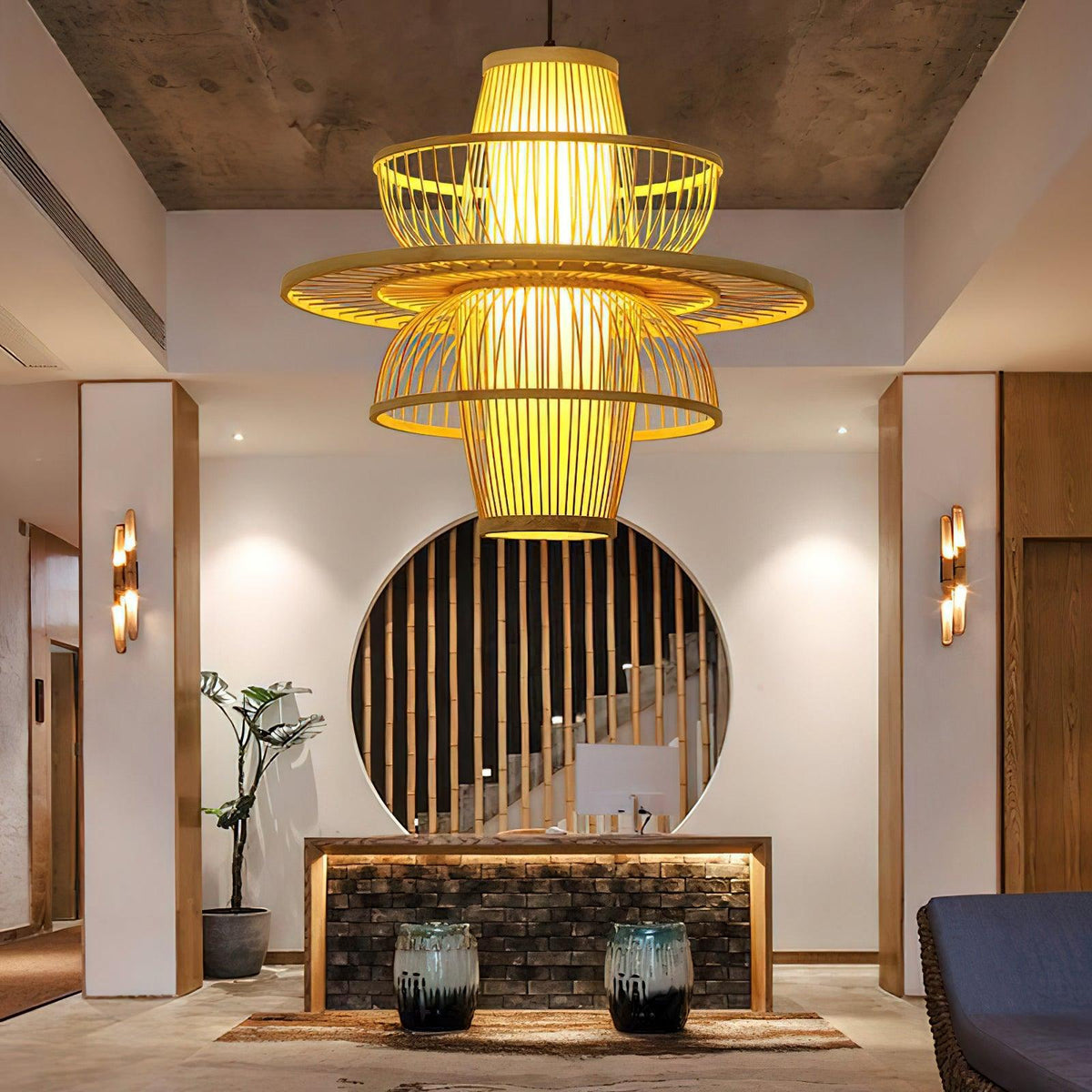 Covarir Lampe Suspension en Bambou Sigyn Fait Main - Neutralighting
