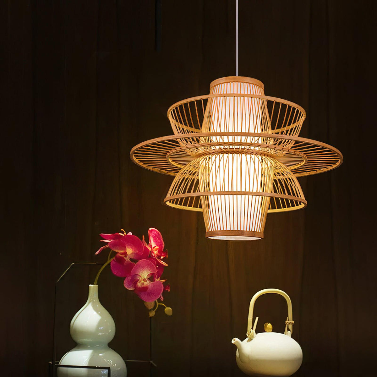 Covarir Lampe Suspension en Bambou Sigyn Fait Main - Neutralighting
