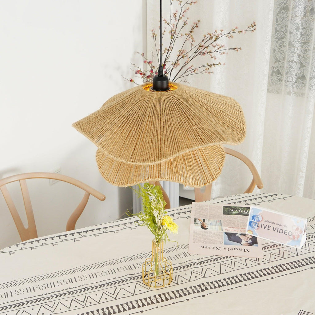 Straw Hat Lampe Suspendue Vague Tissée Organique - Neutralighting