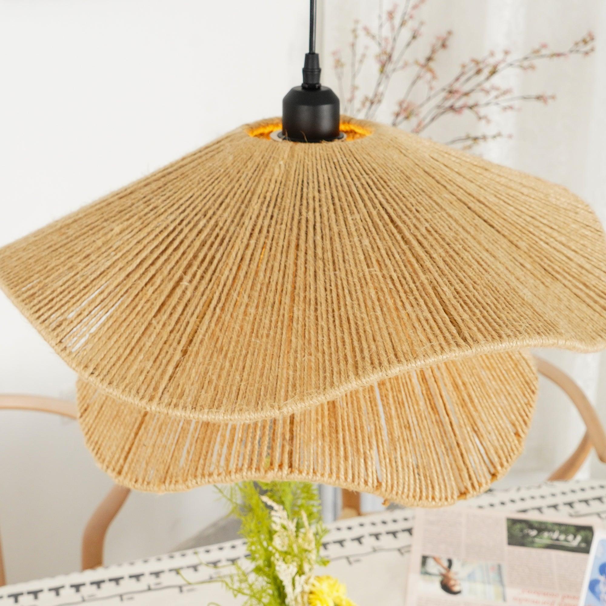 Straw Hat Lampe Suspendue Vague Tissée Organique - Neutralighting