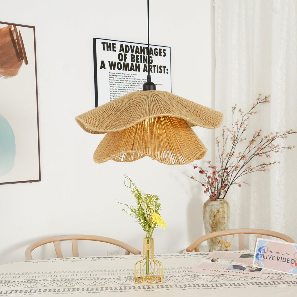 Straw Hat Lampe Suspendue Vague Tissée Organique - Neutralighting