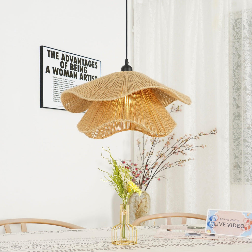 Straw Hat Lampe Suspendue Vague Tissée Organique - Neutralighting
