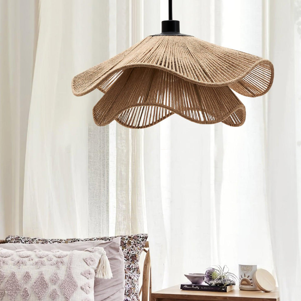 Straw Hat Lampe Suspendue Vague Tissée Organique - Neutralighting