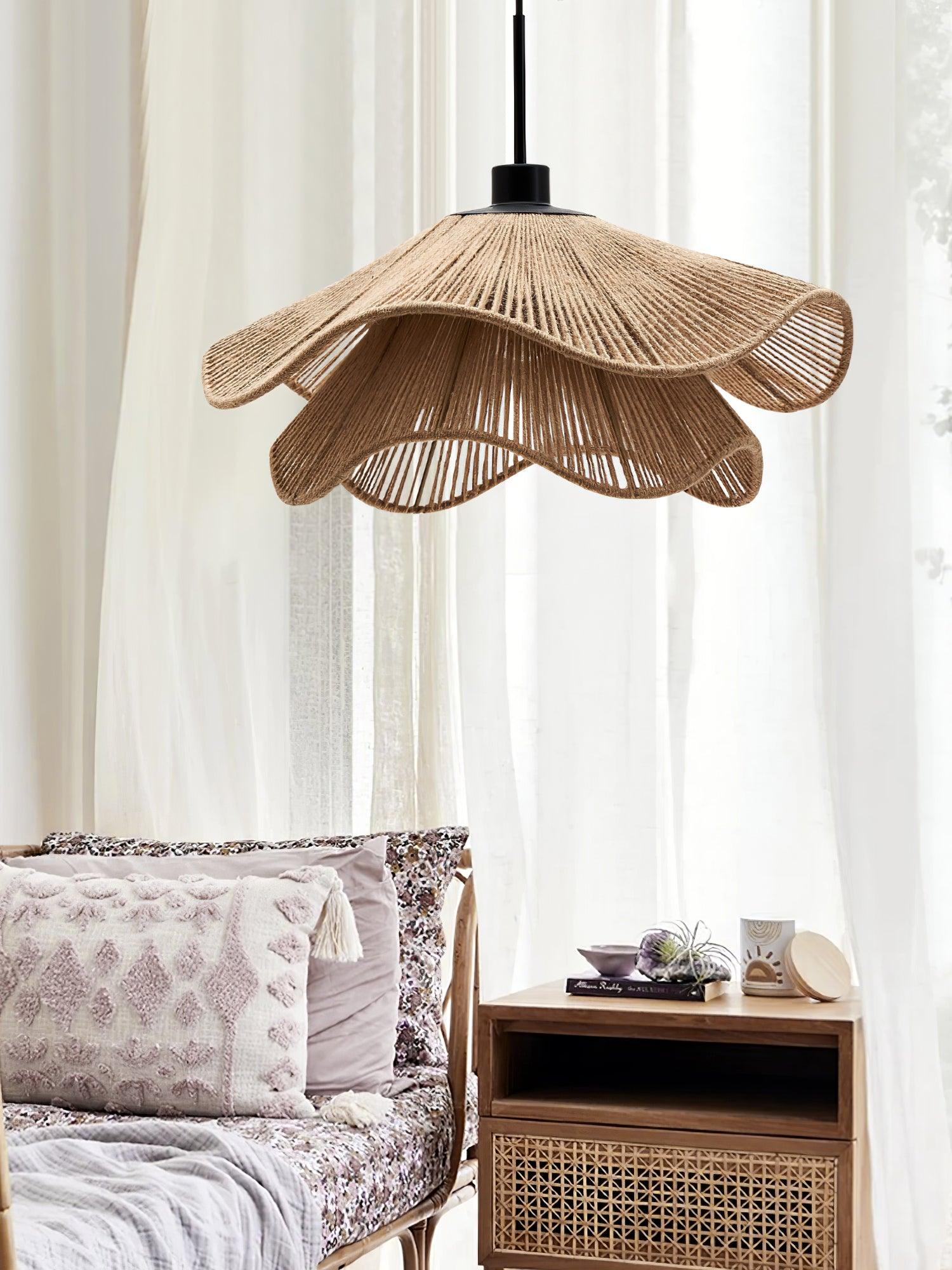 Straw Hat Lampe Suspendue Vague Tissée Organique - Neutralighting