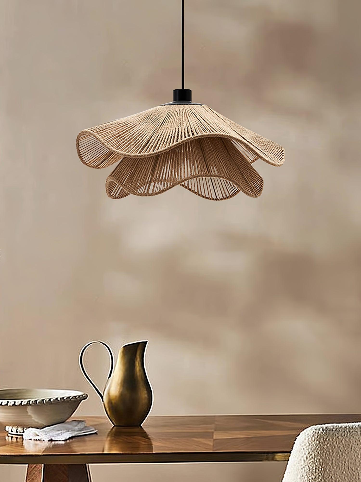 Straw Hat Lampe Suspendue Vague Tissée Organique - Neutralighting