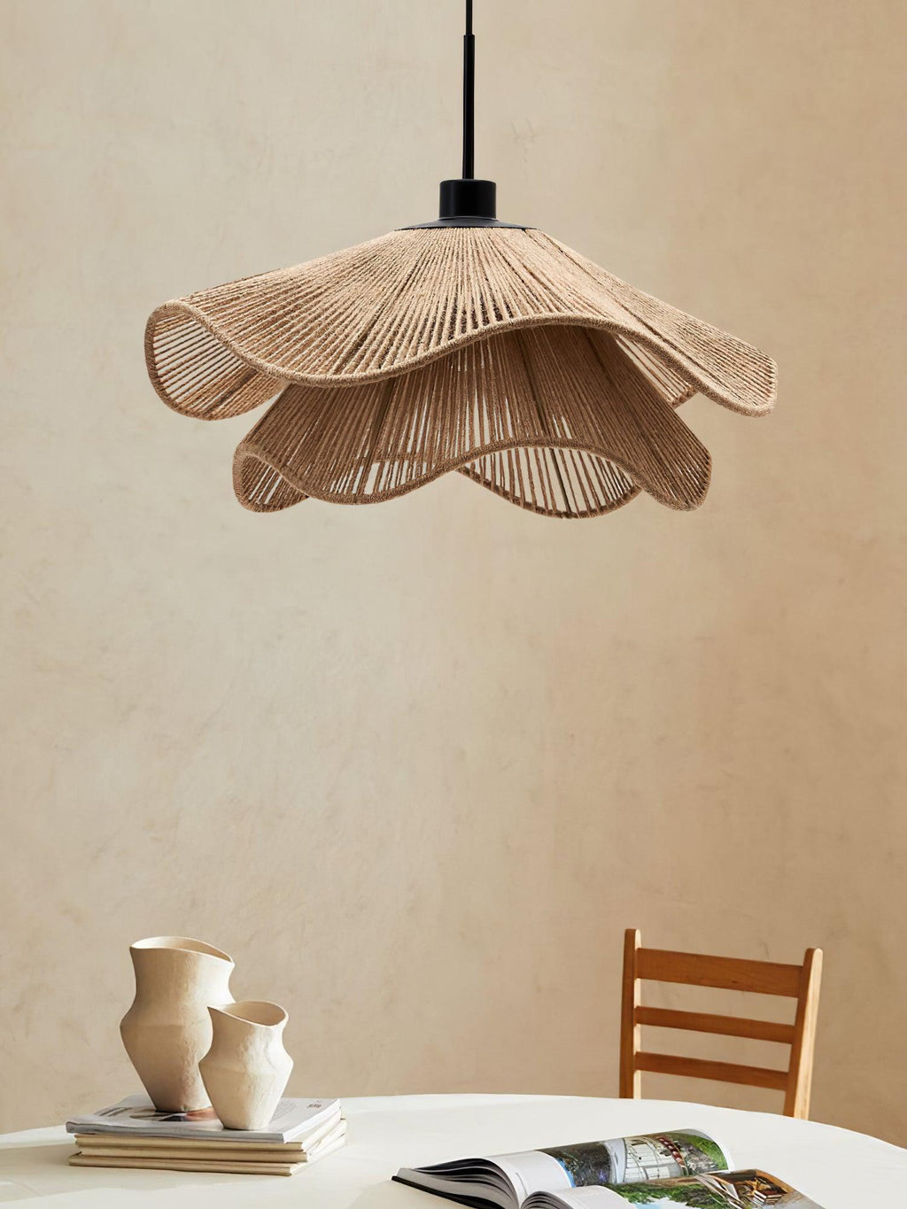 Straw Hat Lampe Suspendue Vague Tissée Organique - Neutralighting