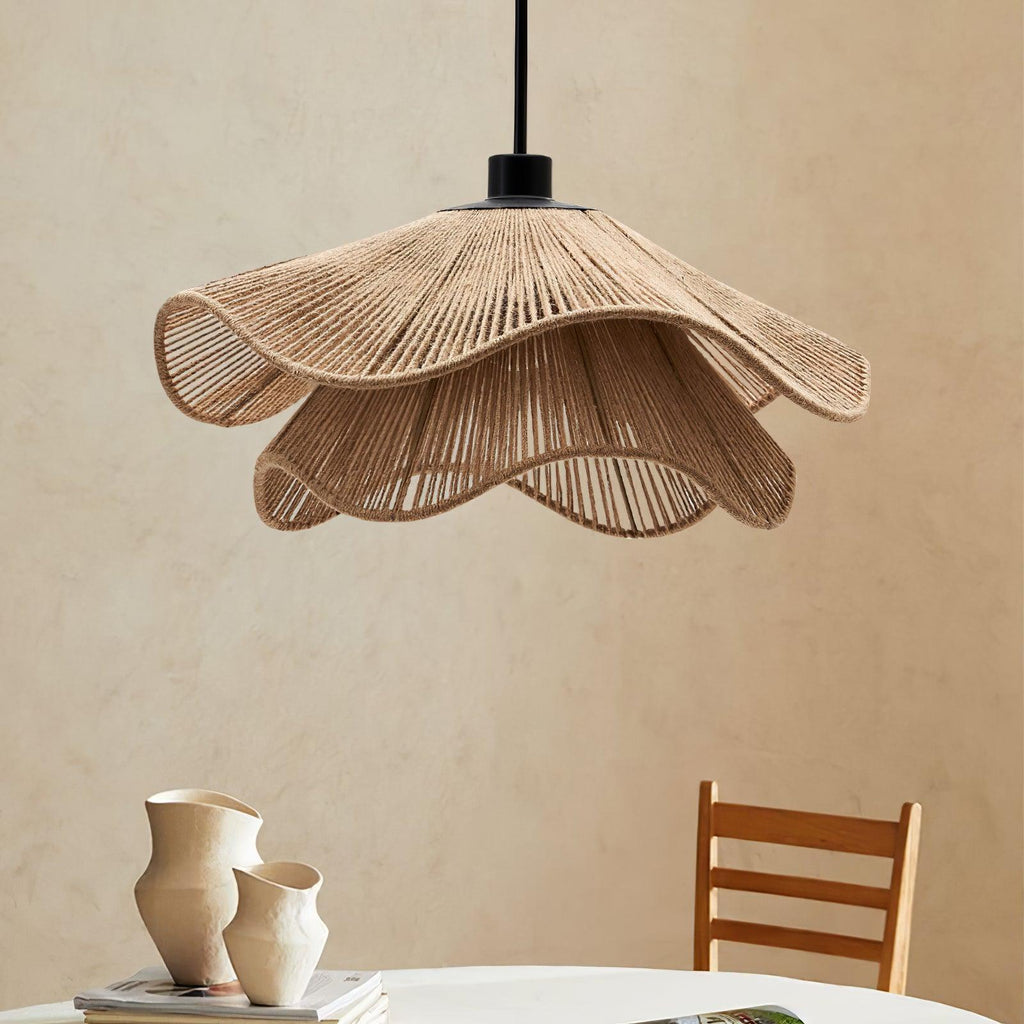 Straw Hat Lampe Suspendue Vague Tissée Organique - Neutralighting