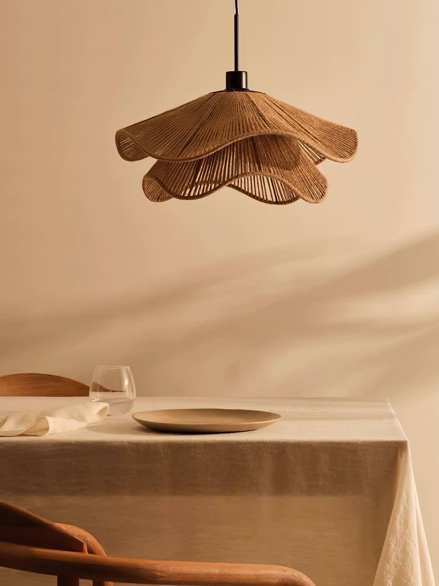 Straw Hat Lampe Suspendue Vague Tissée Organique - Neutralighting