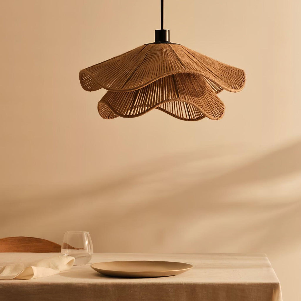 Straw Hat Lampe Suspendue Vague Tissée Organique - Neutralighting