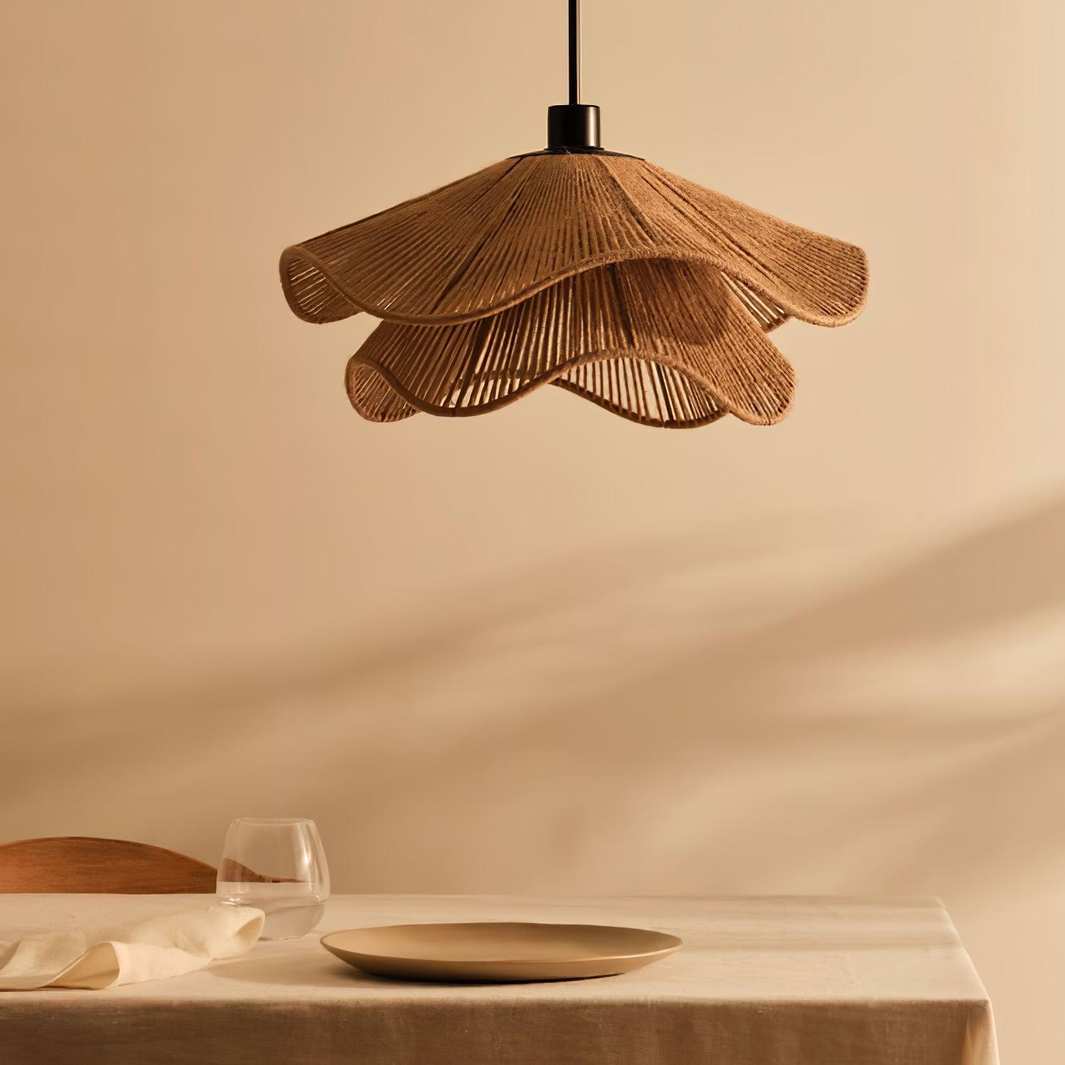 Straw Hat Lampe Suspendue Vague Tissée Organique - Neutralighting