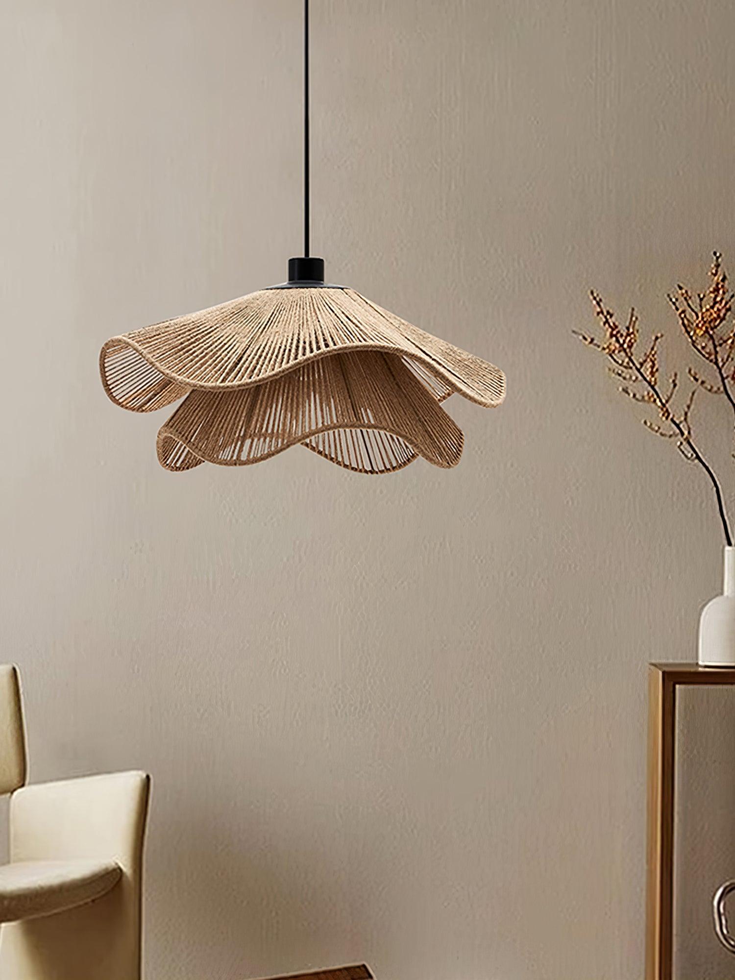 Straw Hat Lampe Suspendue Vague Tissée Organique - Neutralighting